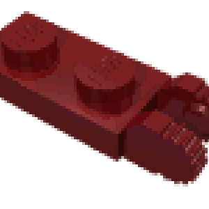 Hinge Plate 1 x 2 Locking with 2 Fingers On End, with Groove
