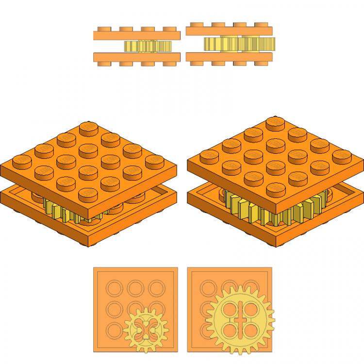 Gear between Plates