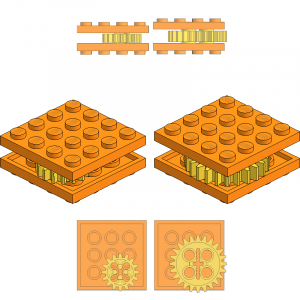 Gear between Plates