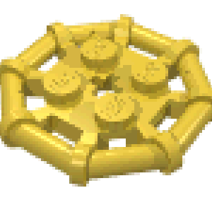 Plate Special 2 x 2 with Bar Frame Octagonal, Reinforced, Completely Round Studs