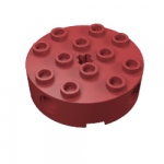 Brick Round 4 x 4 with 4 Side Pin Holes and Center Axle Hole