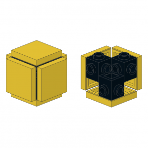 Brick 1 x 1 with Studs on 4 Sides Cube