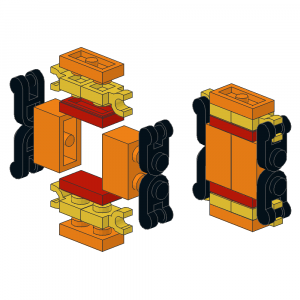 Clip/Handle Plate 1 x 1 framing 1 x 2 bricks