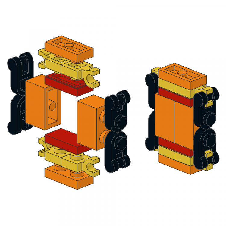 Clip/Handle Plate 1 x 1 framing 1 x 2 bricks