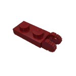 Hinge Plate 1 x 2 Locking with 2 Fingers On End, with Groove